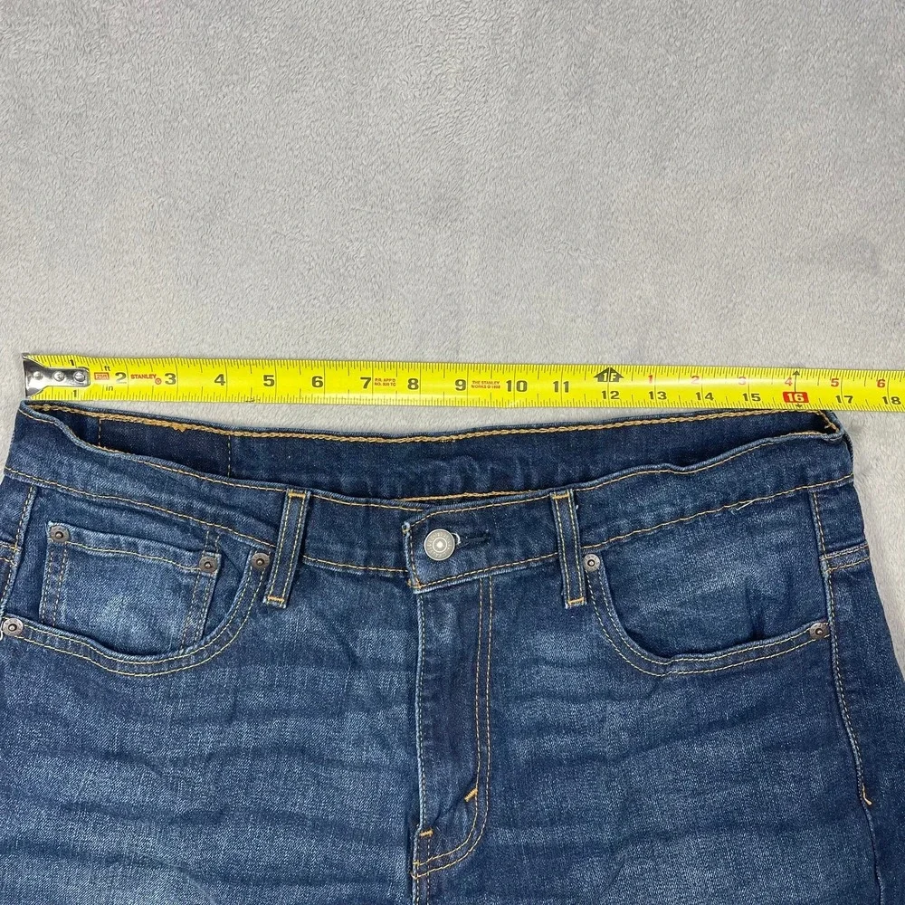 Levi Strauss 569 Jeans Mens 33x32 Blue WaterLess Straight Leg Dark Wash Denim